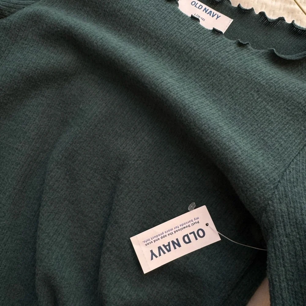 Old Navy girls Teal Long Sleeve Top large 10/12 new